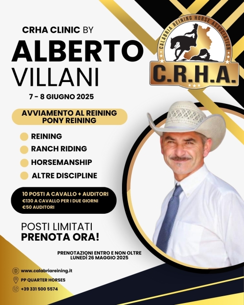 Alberto Villani in Calabria: il primo Clinic Avviamento al Reining e Pony Reining è realtà!