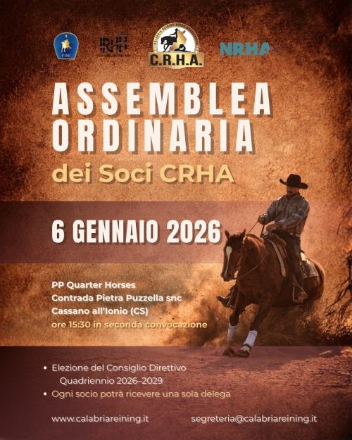 Assemblea Ordinaria soci CRHA del 6 Gennaio 2026